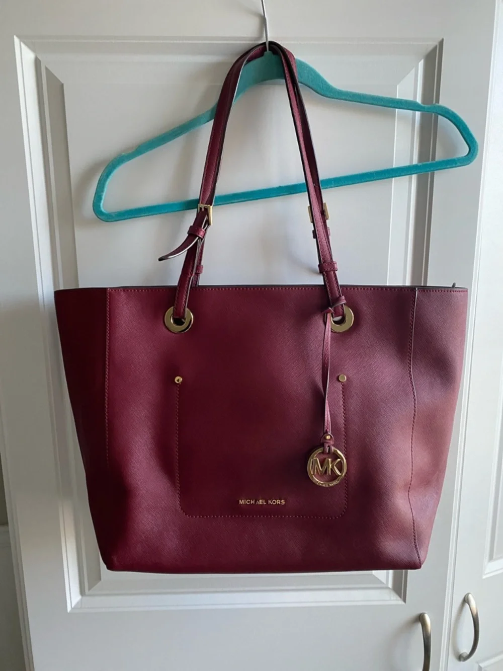 Michael Kors Burgundy Leather Large East West Walsh Shopper Tote burgundy - Picture 2 of 16